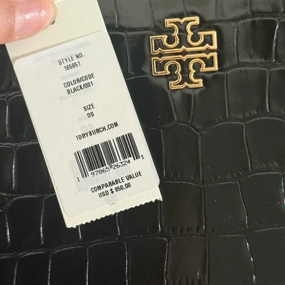 1018$+!! New Tory Burch Britten Black Leather Satchel & Matching Bifold Wallet - Picture 11 of 17